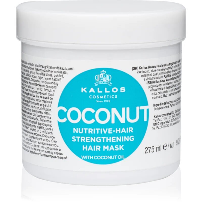 Kallos KJMN Professional Coconut подхранваща маска за изтощена коса 1000 мл.