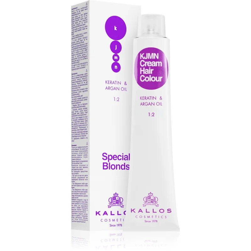 Kallos KJMN Professional Cream Hair Colour Keratin & Argan Oil боя за коса цвят 902 Ultra Light Violet Blond 100 мл.