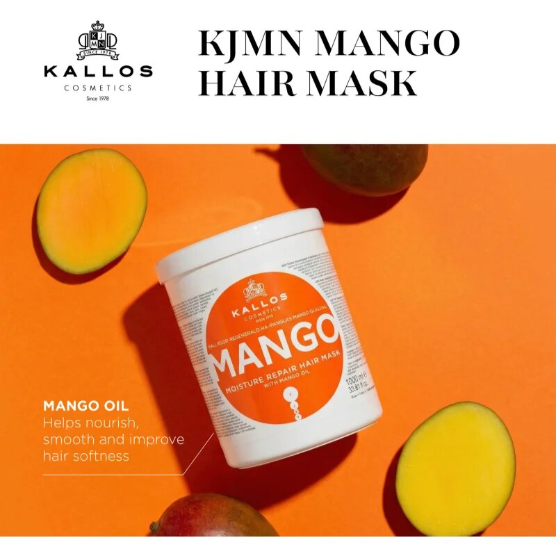 Kallos KJMN Professional Mango подсилваща маска с масло от манго 275 мл.