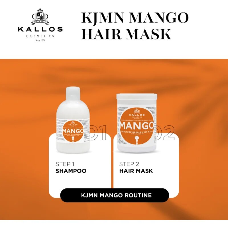 Kallos KJMN Professional Mango подсилваща маска с масло от манго 275 мл.