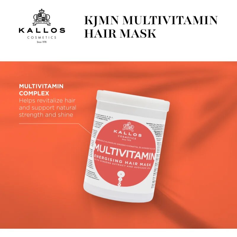Kallos KJMN Professional Multivitamin енергизираща маска за коса 275 мл.