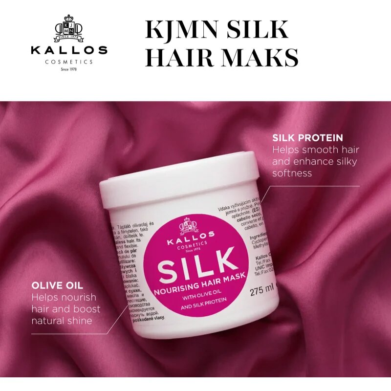 Kallos KJMN Professional Silk маска за суха и чувствителна коса 275 мл.