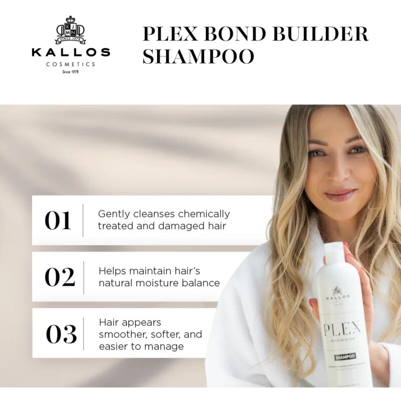 Kallos Plex Shampoo регенериращ шампоан за увредена и химически третирана коса 500 мл.