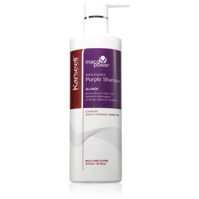 Karseell Purple Shampoo лилав шампоан неутрализиращ жълтеникавите оттенъци 500 мл.