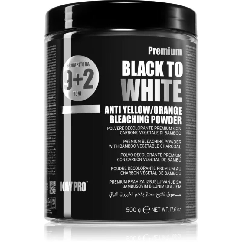 Kaypro Black To White Anti Yellow/Orange Bleaching Powder изсветляваща пудра За коса за професионална употреба 500 гр.