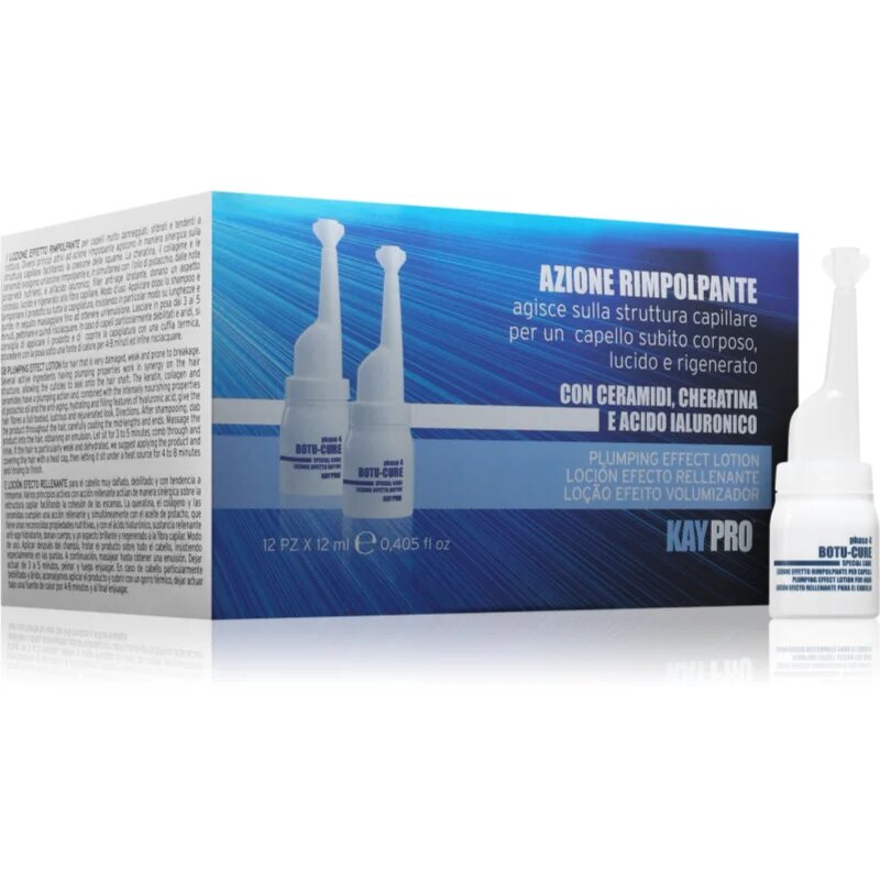 Kaypro Botu-Cure хидратиращ балсам за увредена и крехка коса за професионална употреба 12x12 мл.