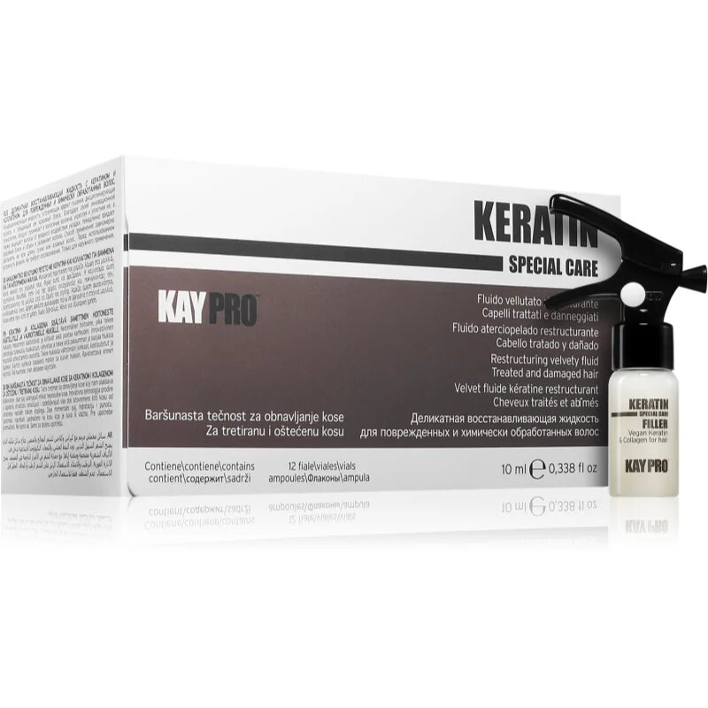 Kaypro Keratin Filler флуид за увредена коса за професионална употреба 12x10 мл.