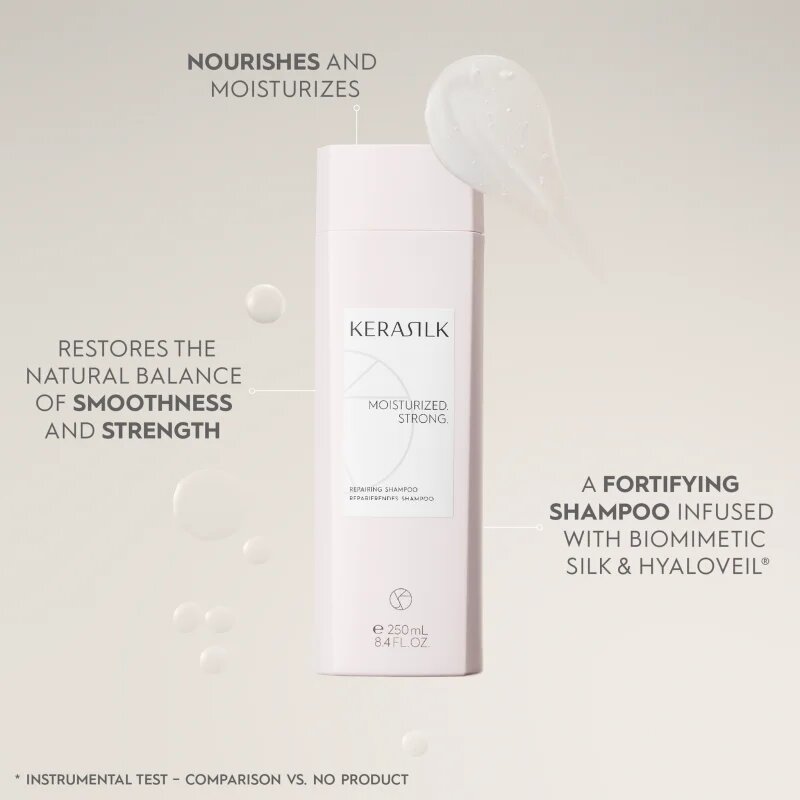 KERASILK Essentials Repairing Shampoo почистващ и подхранващ шампоан за суха и увредена коса 750 мл.
