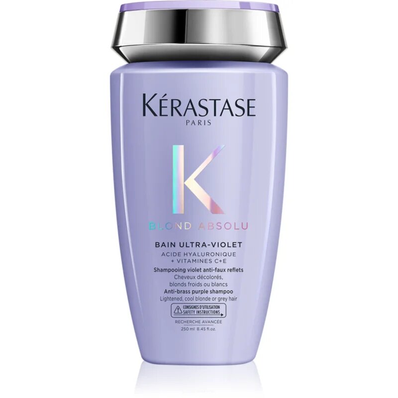 Kérastase Blond Absolu Bain Ultra-Violet шампоанена процедура за изрусена коса коса с кичури със студени руси нюанси 250 мл.