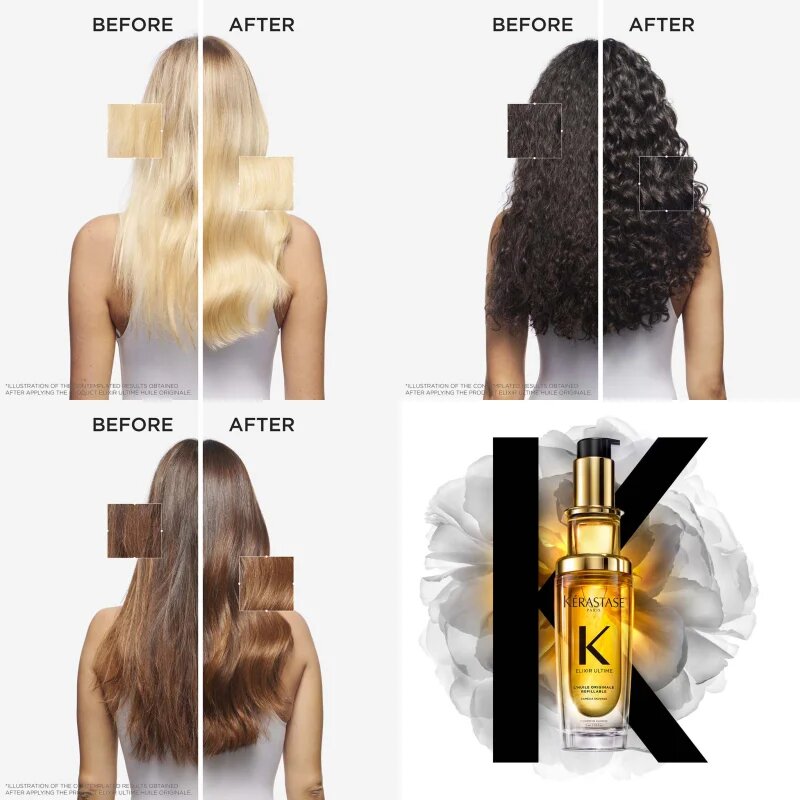 Kérastase Elixir Ultime L'huile Originale изгодна опаковка за блясък и мекота на косата 2x75 мл.