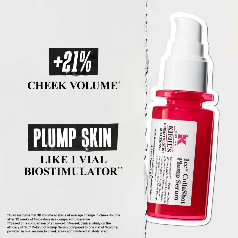 Kiehl's CollaShot Plump Serum колагенов серум за попълване и възстановяване на кожата на лицето за жени 30 мл.
