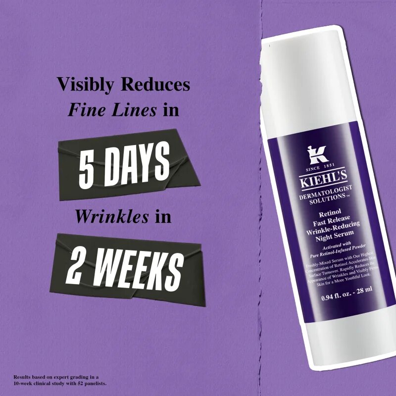 Kiehl's Dermatologist Solutions Retinol Skin-Renewing Daily Micro-Dose Serum ретинолов серум против бръчки за всички видове кожа включително и чувств