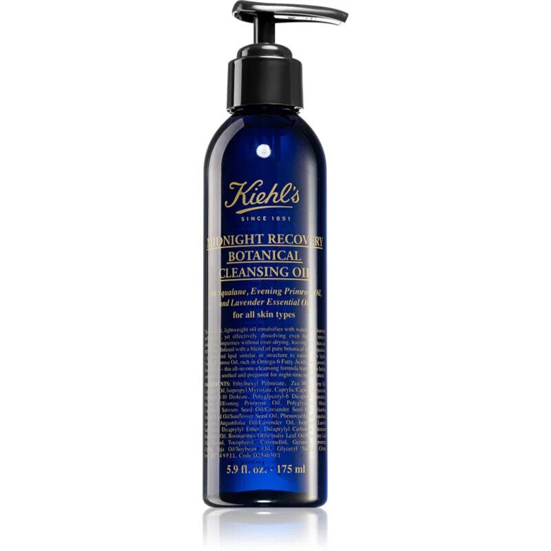 Kiehl's Midnight Recovery Botanical Cleansing Oil олио за премахване на грим за всички видове кожа включително и чувствителна 175 мл.
