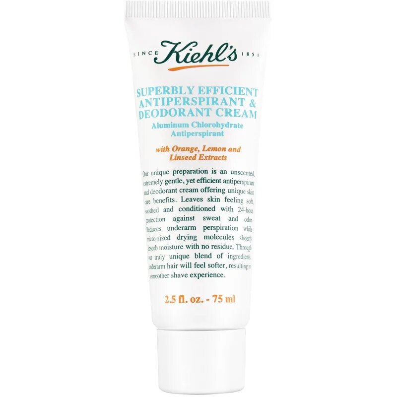 Kiehl's Superbly Efficient Antiperspirant & Deodorant Cream крем-антиперспирант за всички типове кожа на лицето 75 мл.