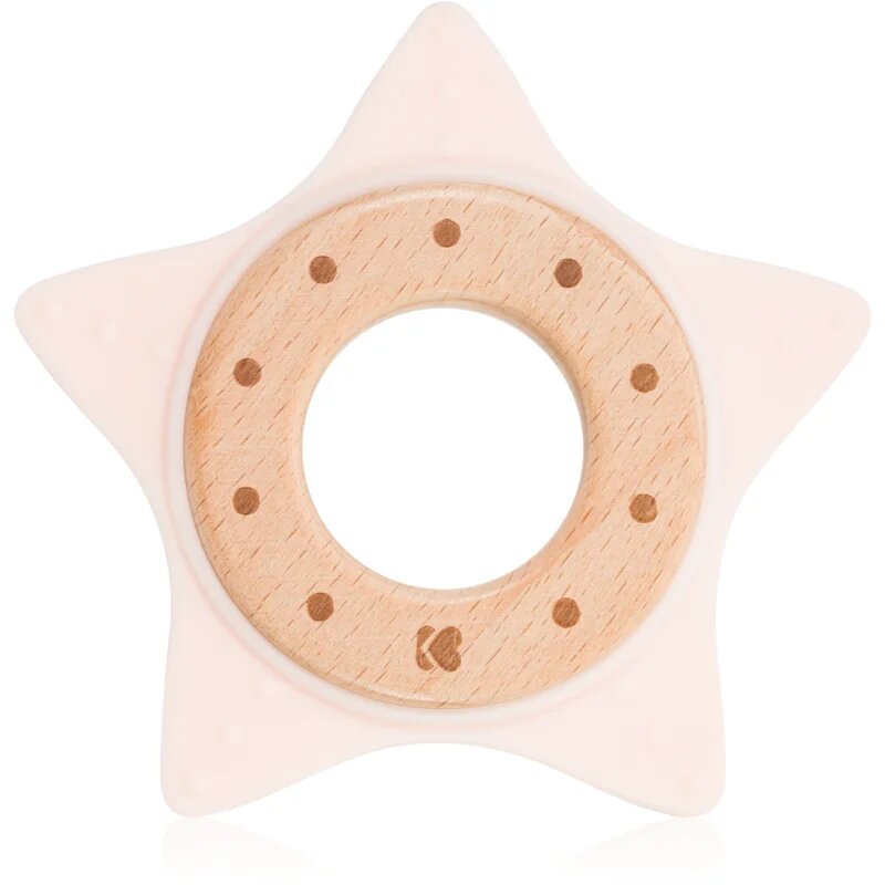 Kikkaboo Silicone and Wood Teether Star гризалка Pink 1 бр.