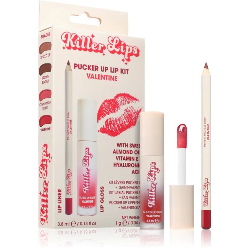 Killer Lips Pucker Up Lip Kit комплект за устни за жени Valentine