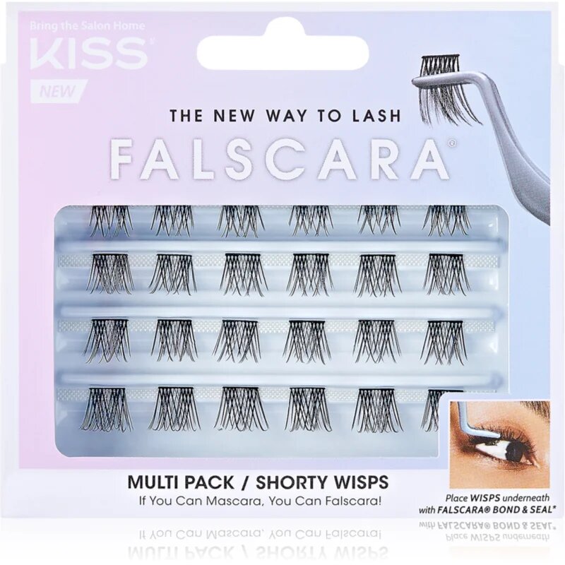 KISS Falscara Wisp изкуствени мигли в сноп с възел Shorty 24 бр.