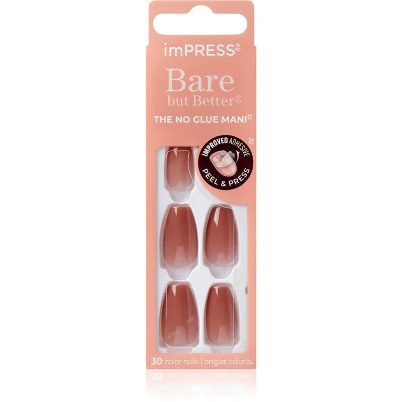 KISS imPRESS Bare but Better Изкуствени нокти самозалепващ се Flare 30 бр.