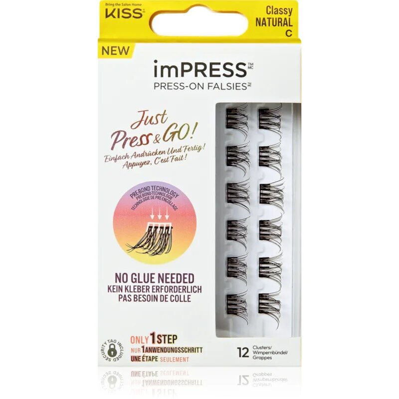 KISS imPRESS Just Press & GO ! лепящи снопчета мигли без възли Classy Natural 12 бр.