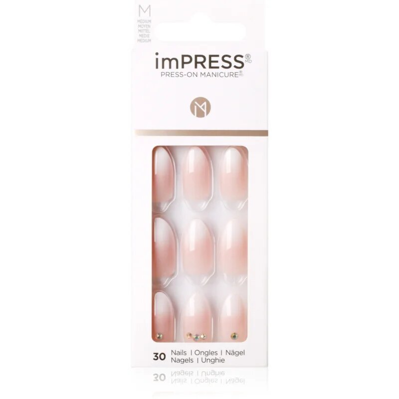 KISS imPRESS Medium Изкуствени нокти самозалепващ се Awestruck 30 бр.