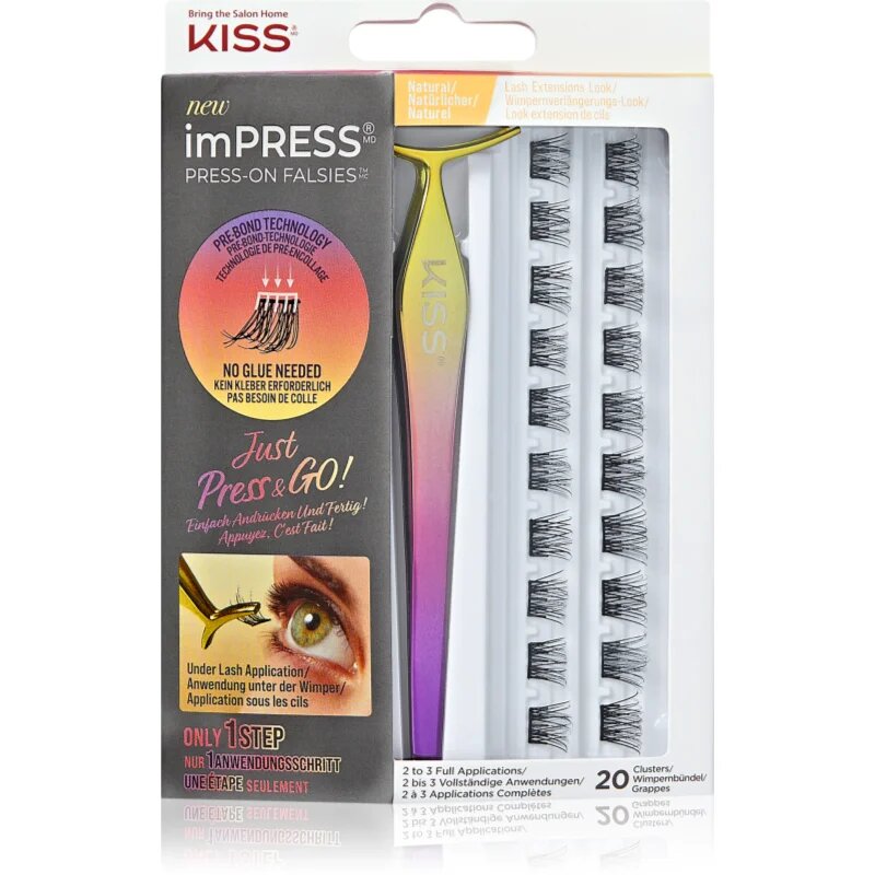 KISS imPRESS Press-on Falsies изкуствени мигли в сноп с възел 01 Natural 20 бр.
