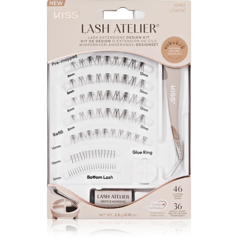 KISS Lash Atelier Desing Kit лепящи снопчета мигли с лепило 01 1 бр.