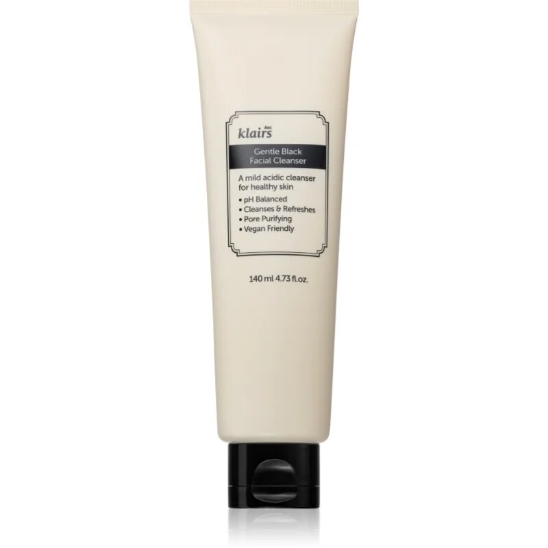 Klairs Gentle Black Facial Cleanser лек почистващ гел за чувствителна кожа на лицето 140 мл.