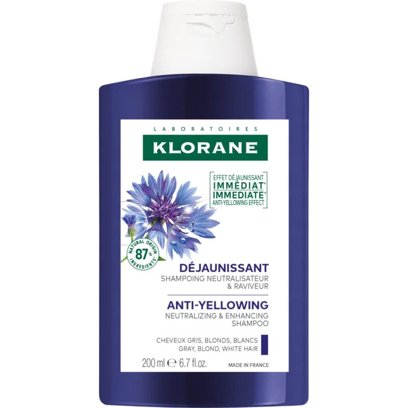Klorane Cornflower Organic шампоан неутрализиращ жълтеникавите оттенъци 200 мл.