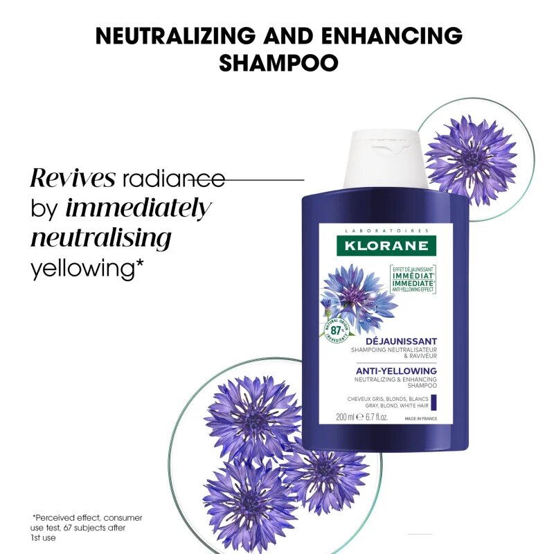 Klorane Cornflower Organic шампоан неутрализиращ жълтеникавите оттенъци 200 мл.