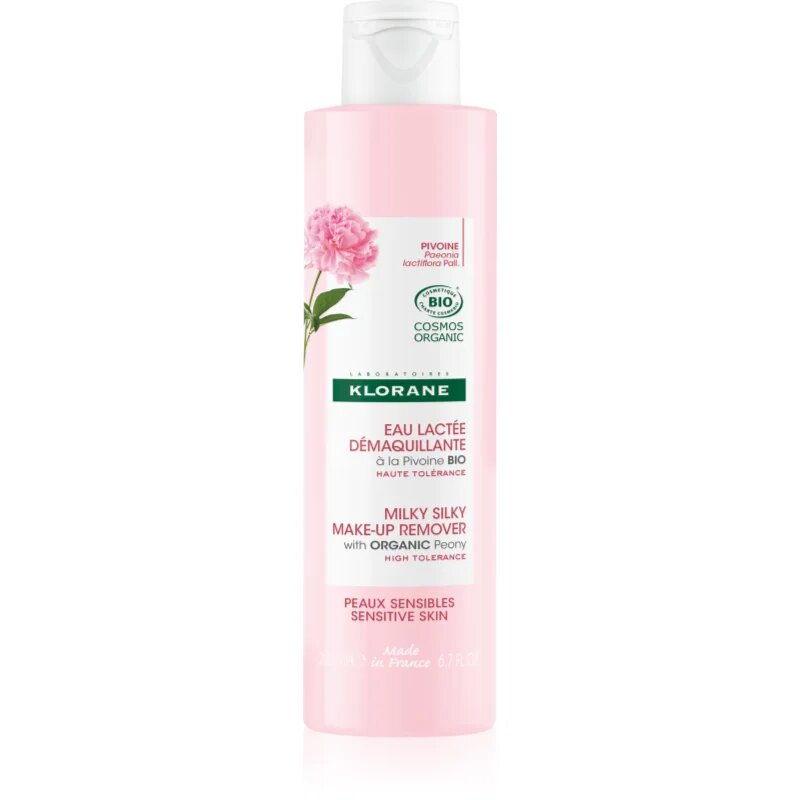 Klorane Peony Milky Silky Make-up Remover мляко за почистване на грим за успокояване на кожата 200 мл.