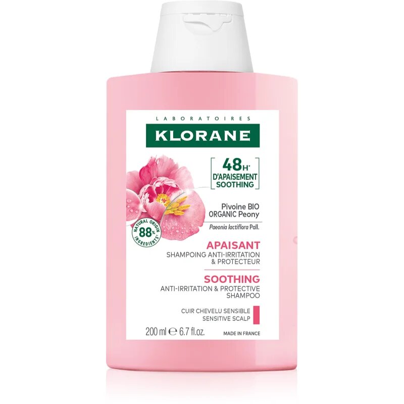 Klorane Peony Soothing Sensitive Hair Scalp Shampoo шампоан за чувствителна кожа на скалпа 200 мл.