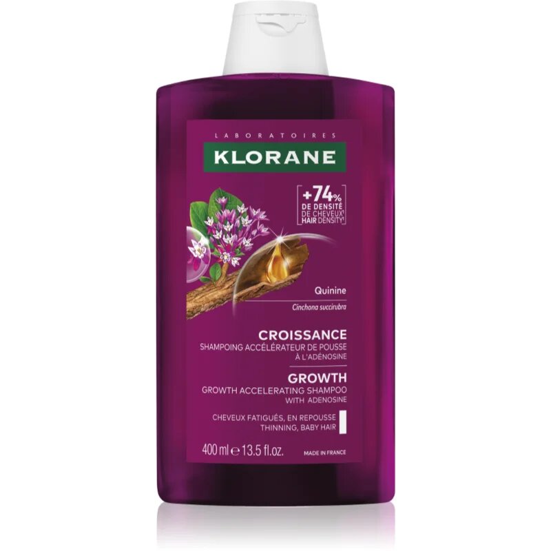 Klorane Quinine Growth Accelerating Shampoo шампоан за растеж на косата и укрепване от корените 400 мл.