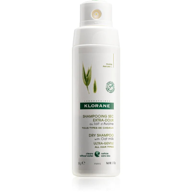 Klorane ULTRA-GENTLE Dry Shampoo with Oat Milk сух шампоан без аерозоли за всички видове коса 50 гр.