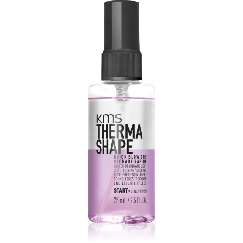 KMS Thermashape Quick Blow Dry стилизиращ защитен спрей за коса за по-бързо оформяне на прическата със сешоар 75 мл.