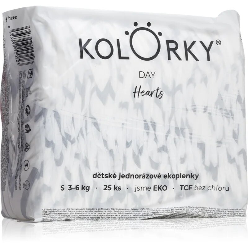 Kolorky Day Hearts еднократни пелени размер S 3-6 Kg 25 бр.