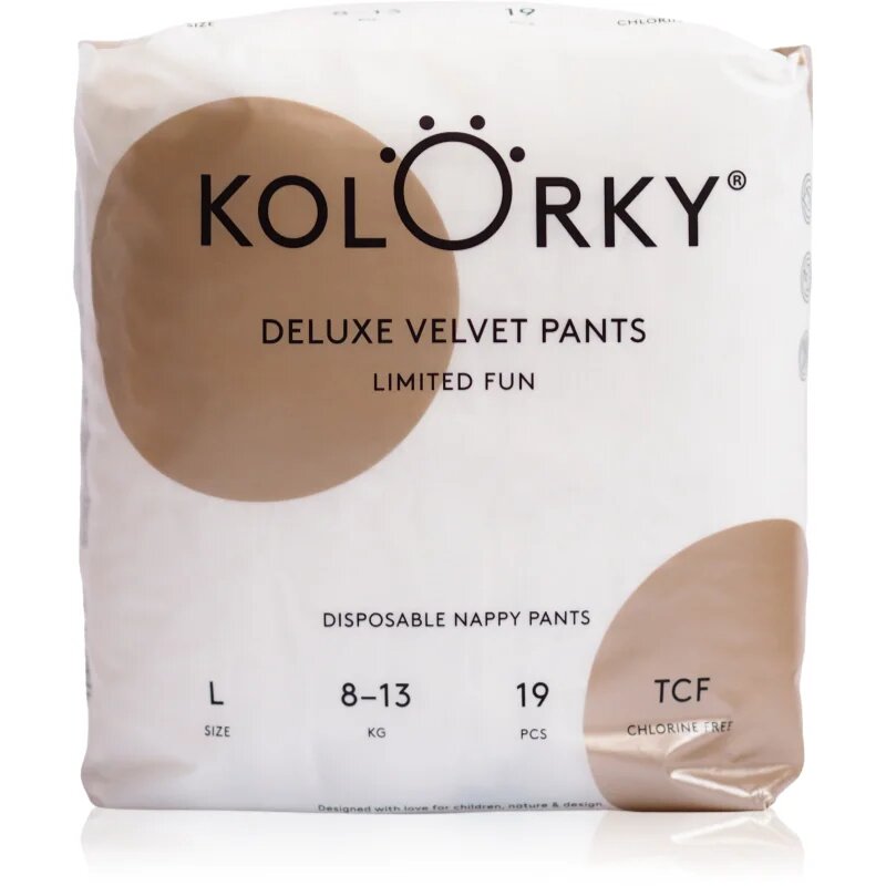 Kolorky Deluxe Velvet Pants Limited Fun пелени-гащички еднократни размер L 8-13 kg 19 бр.