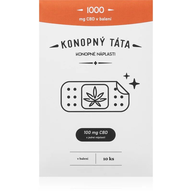 Konopný táta Patches 1000 mg CBD загряваща лепенка с конопено масло 10 бр.