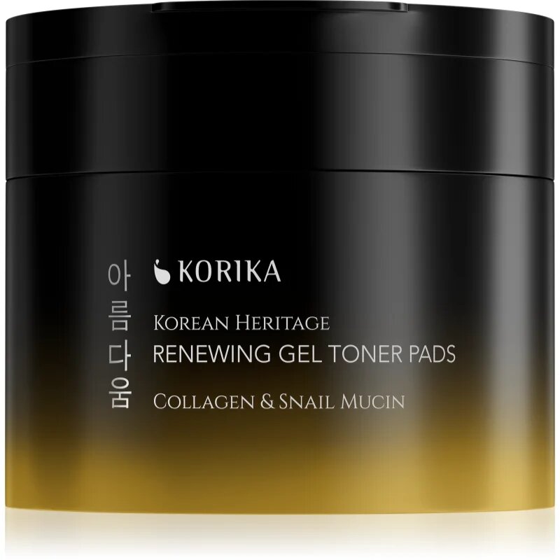 KORIKA Korean Heritage Collagen & Snail Mucin Renewing Gel Toner Pads възстановяващи тонизиращи тампони с гел 70 бр.