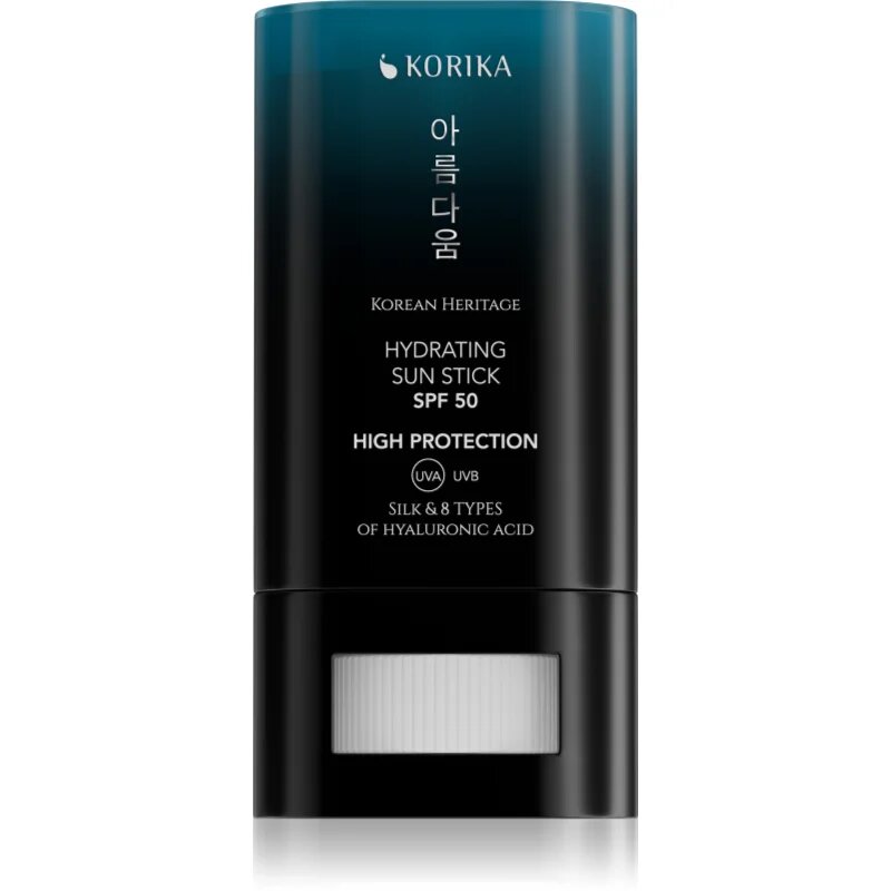 KORIKA Korean Heritage Silk & 8 Types of Hyaluronic Acid Hydrating Sun Stick SPF 50 слънцезащитен стик SPF 50 20 гр.