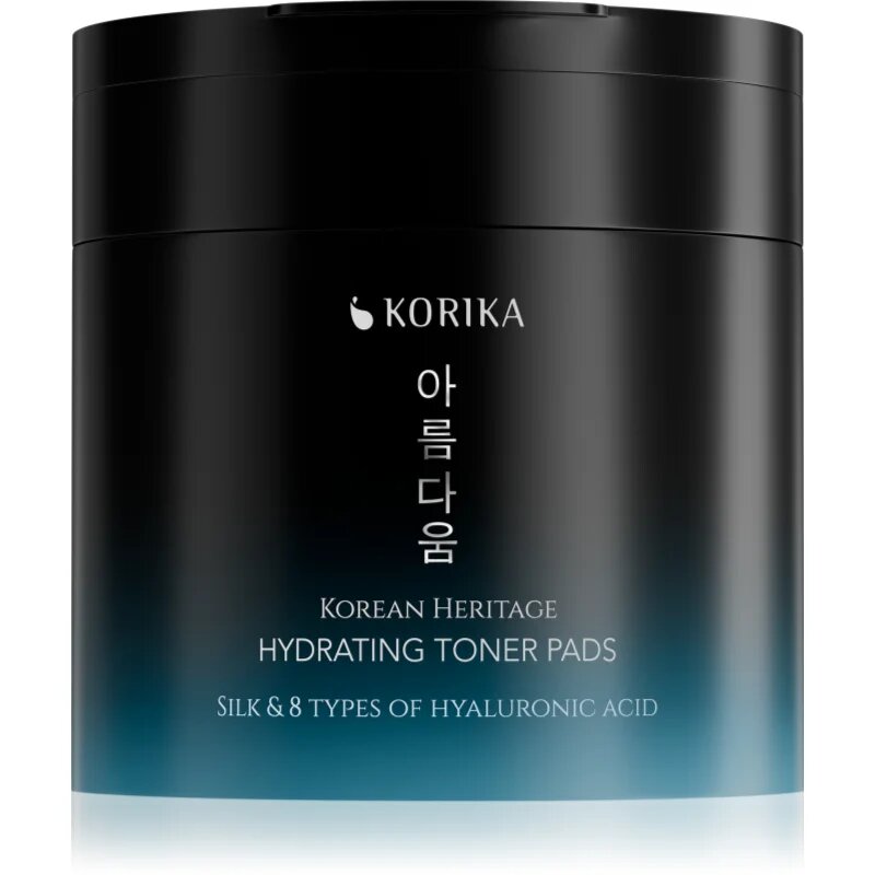 KORIKA Korean Heritage Silk & 8 Types of Hyaluronic Acid Hydrating Toner Pads почистващи тампони с хидратиращ ефект 70 бр.