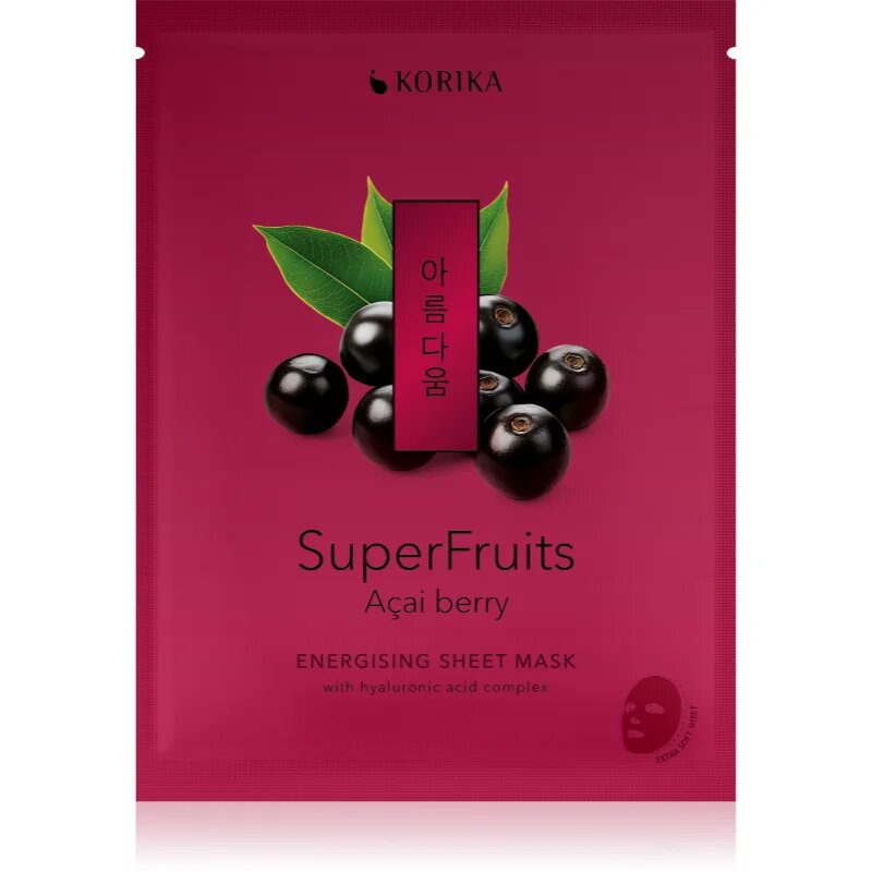 KORIKA SuperFruits Acai Berry - Anti-pollution Sheet Mask платнена маска с детокс ефект 25 гр.