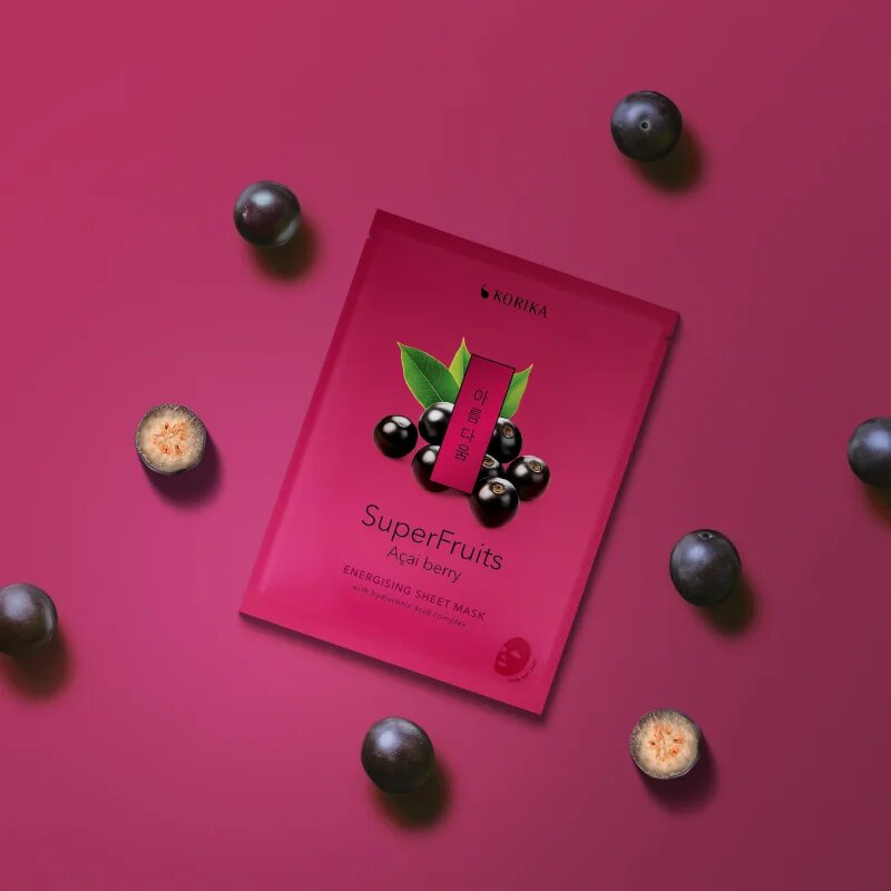 KORIKA SuperFruits Acai Berry - Anti-pollution Sheet Mask платнена маска с детокс ефект 25 гр.