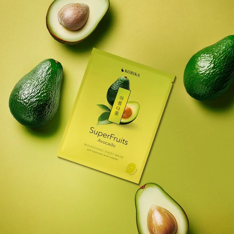 KORIKA SuperFruits Avocado - Nourishing Sheet Mask подхранваща платнена маска 25 гр.