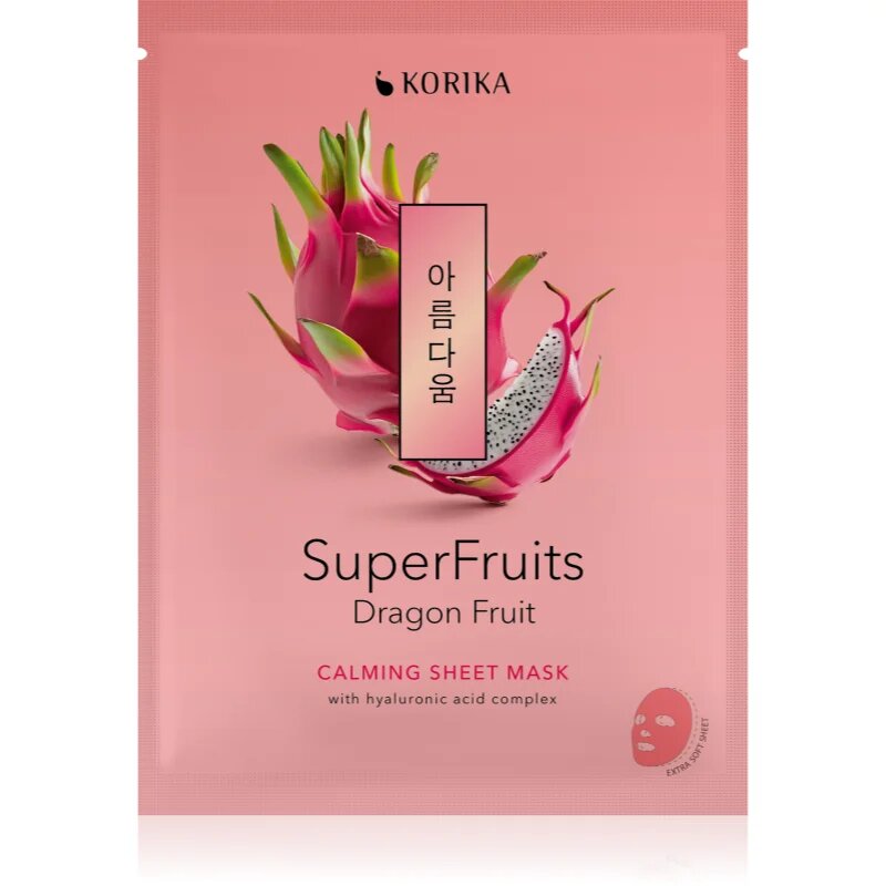 KORIKA SuperFruits Dragon Fruit - Calming Sheet Mask успокояваща платнена маска 25 гр.
