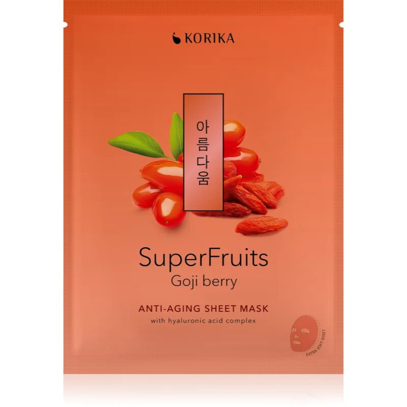 KORIKA SuperFruits Goji Berry - Anti-aging Sheet Mask подмладяваща маска за лице 25 гр.