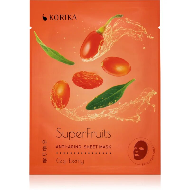 KORIKA SuperFruits Goji Berry - Set of 5 Anti-aging Face Sheet Masks комплект маски за лице на намалена цена с подмладяващ ефект Goji berry