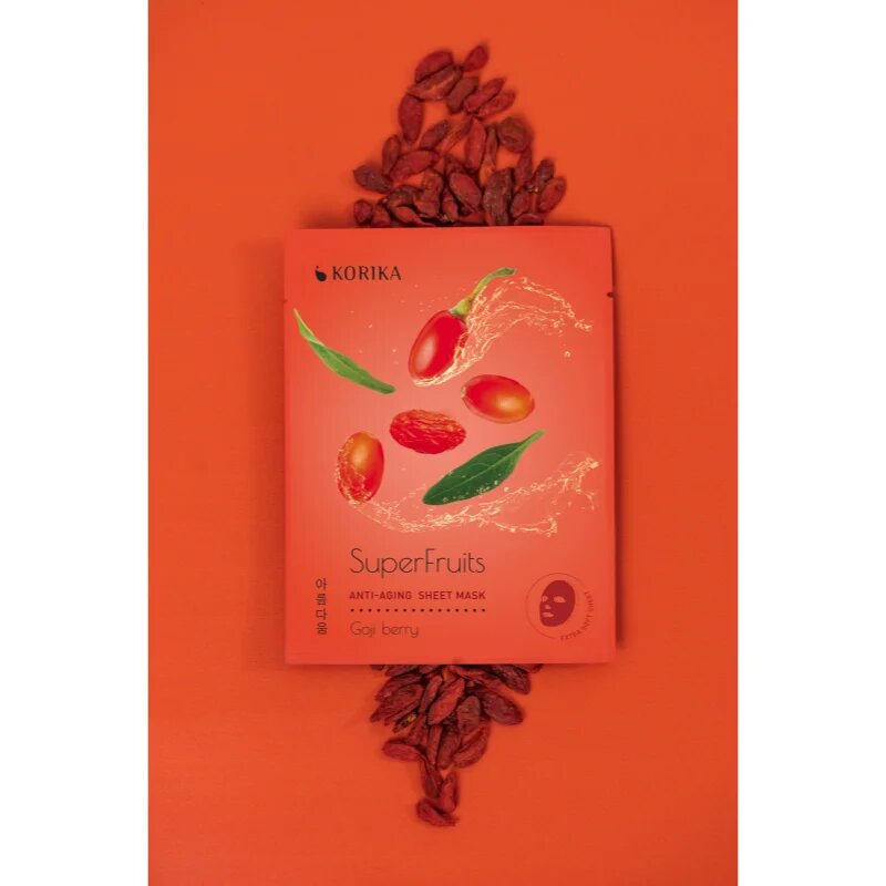 KORIKA SuperFruits Goji Berry - Set of 5 Anti-aging Face Sheet Masks комплект маски за лице на намалена цена с подмладяващ ефект Goji berry