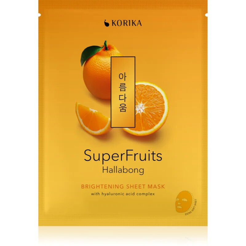 KORIKA SuperFruits Hallabong - Brightening Sheet Mask озаряваща платнена маска 25 гр.