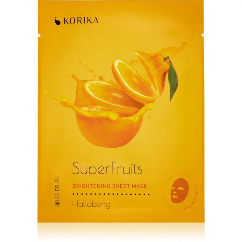 KORIKA SuperFruits Hallabong - Set of 5 Brightening Face Sheet Masks комплект маски за лице на намалена цена за озаряване на лицето Hallabong