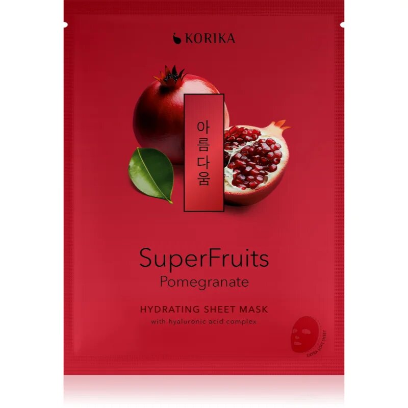 KORIKA SuperFruits Pomegranate - Hydrating Sheet Mask хидратираща платнена маска 25 гр.